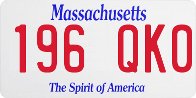 MA license plate 196QK0