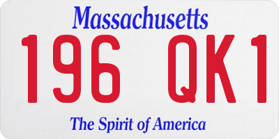 MA license plate 196QK1