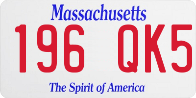 MA license plate 196QK5