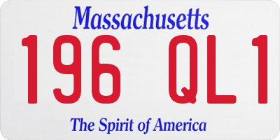 MA license plate 196QL1