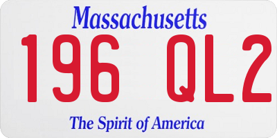 MA license plate 196QL2