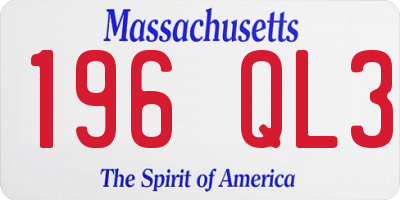 MA license plate 196QL3