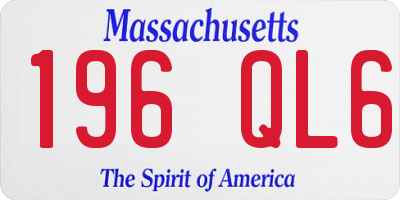 MA license plate 196QL6