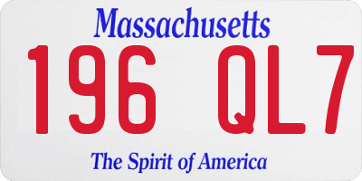 MA license plate 196QL7