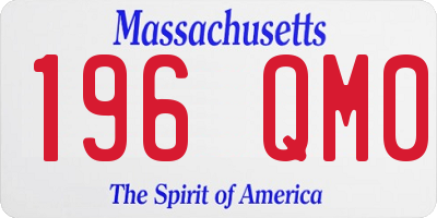 MA license plate 196QM0