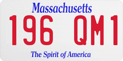 MA license plate 196QM1