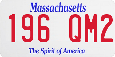 MA license plate 196QM2