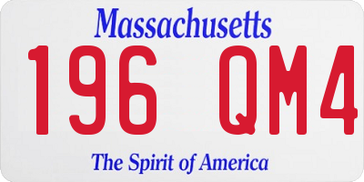 MA license plate 196QM4