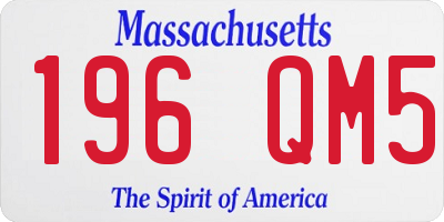 MA license plate 196QM5