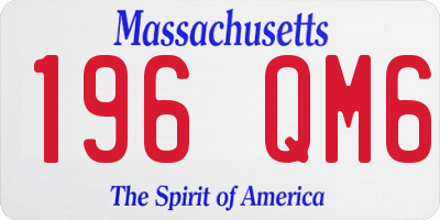 MA license plate 196QM6