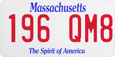 MA license plate 196QM8