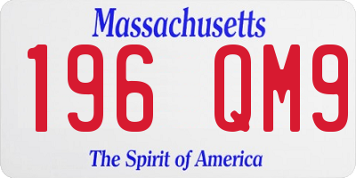 MA license plate 196QM9
