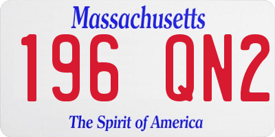 MA license plate 196QN2