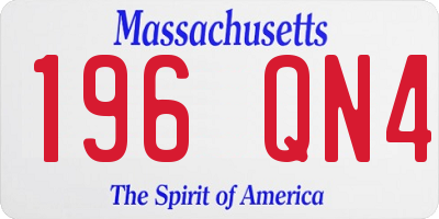 MA license plate 196QN4