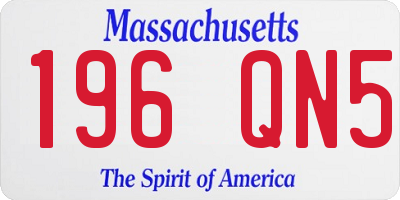 MA license plate 196QN5