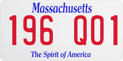 MA license plate 196QO1