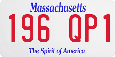 MA license plate 196QP1