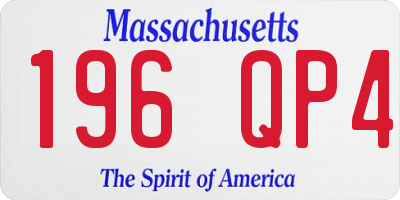 MA license plate 196QP4