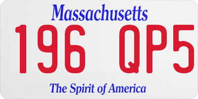MA license plate 196QP5