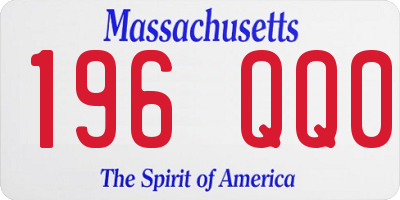MA license plate 196QQ0