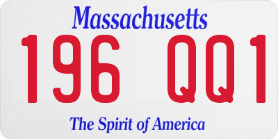 MA license plate 196QQ1
