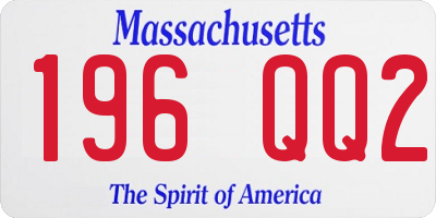 MA license plate 196QQ2