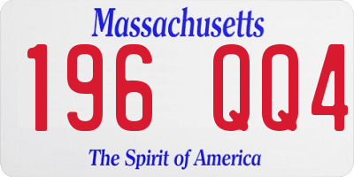 MA license plate 196QQ4