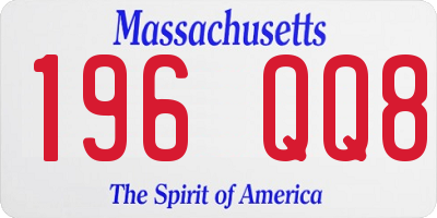 MA license plate 196QQ8