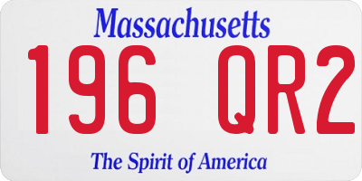MA license plate 196QR2