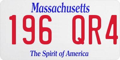 MA license plate 196QR4