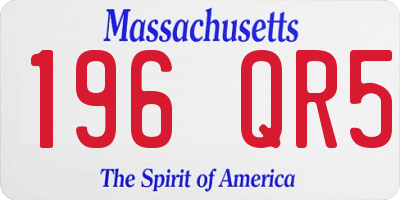 MA license plate 196QR5