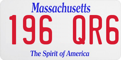 MA license plate 196QR6