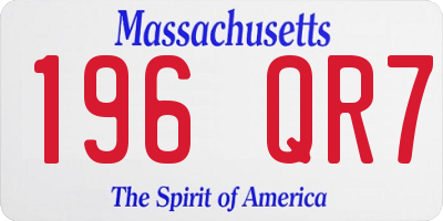 MA license plate 196QR7
