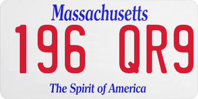 MA license plate 196QR9