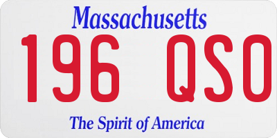 MA license plate 196QS0