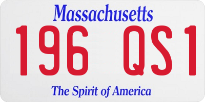 MA license plate 196QS1