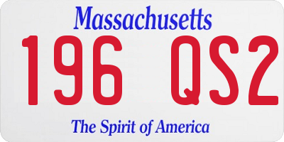 MA license plate 196QS2