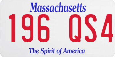 MA license plate 196QS4