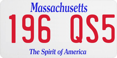 MA license plate 196QS5