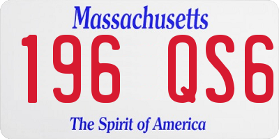 MA license plate 196QS6