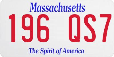 MA license plate 196QS7