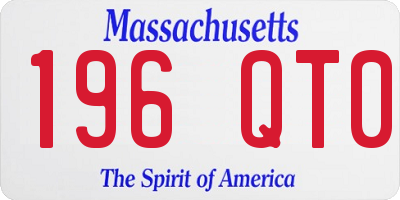 MA license plate 196QT0