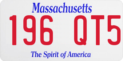 MA license plate 196QT5