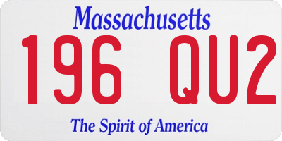 MA license plate 196QU2