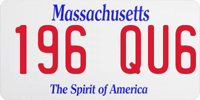 MA license plate 196QU6