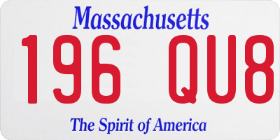 MA license plate 196QU8