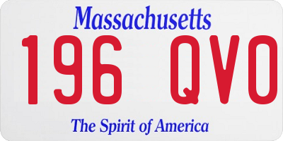 MA license plate 196QV0