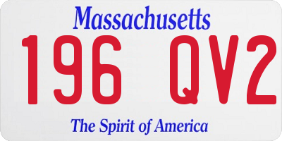 MA license plate 196QV2