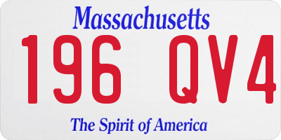 MA license plate 196QV4