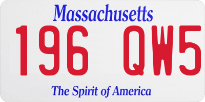 MA license plate 196QW5